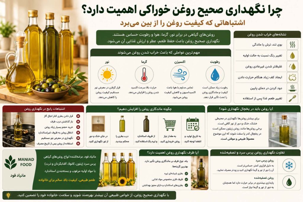 نگهداری صحیح روغن خوراکی